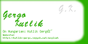 gergo kutlik business card